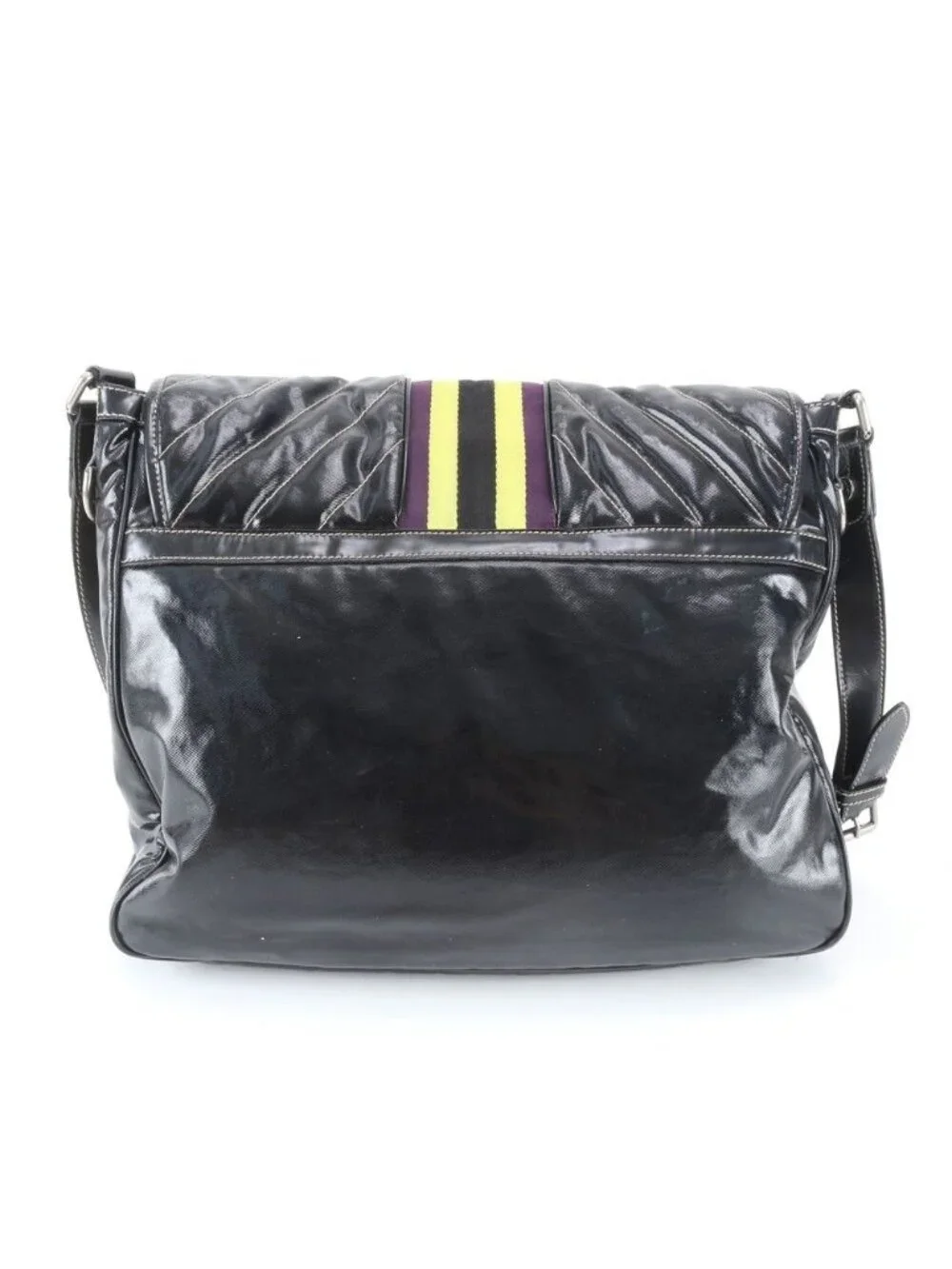 Gucci Crest Emblem Quilted Shoulder Bag Crossbody Messenger Business Black